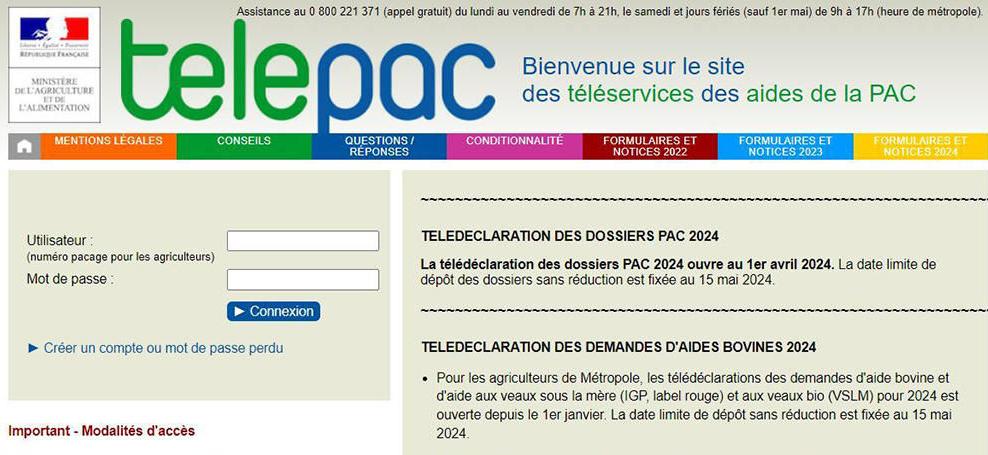 Télédéclaration PAC (Telepac)