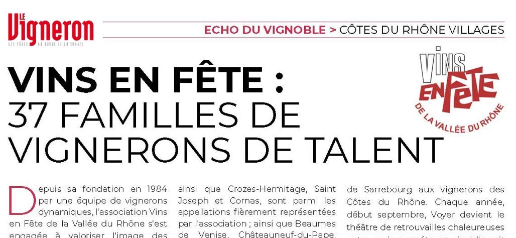 [CDR] Vins en fête : 37 familles de vignerons de talent