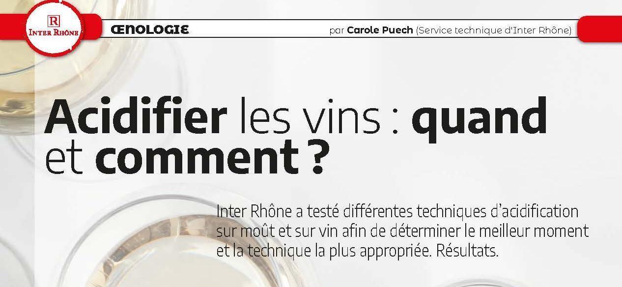 Acidifier les vins : quand et comment ?