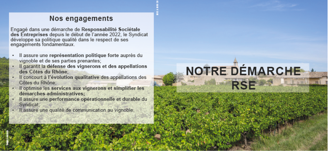 Plaquette RSE du Syndicat des Côtes du Rhône