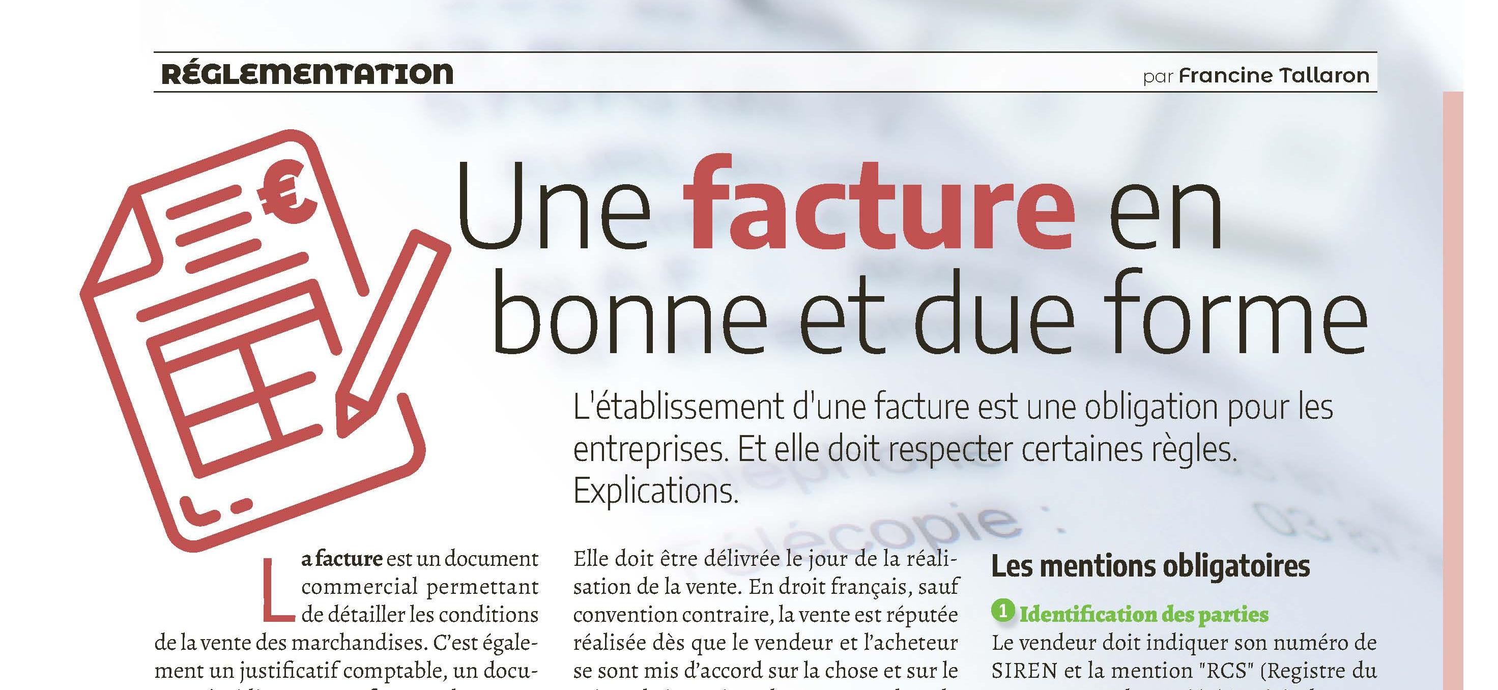 Une facture en bonne et due forme